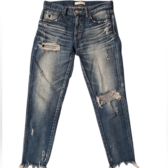Mossy Vintage Jeans, distressed raw ham, size 27